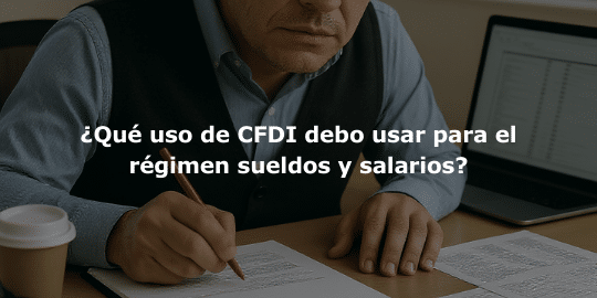 ¿Qué uso de CFDI debo usar para el régimen sueldos y salarios?